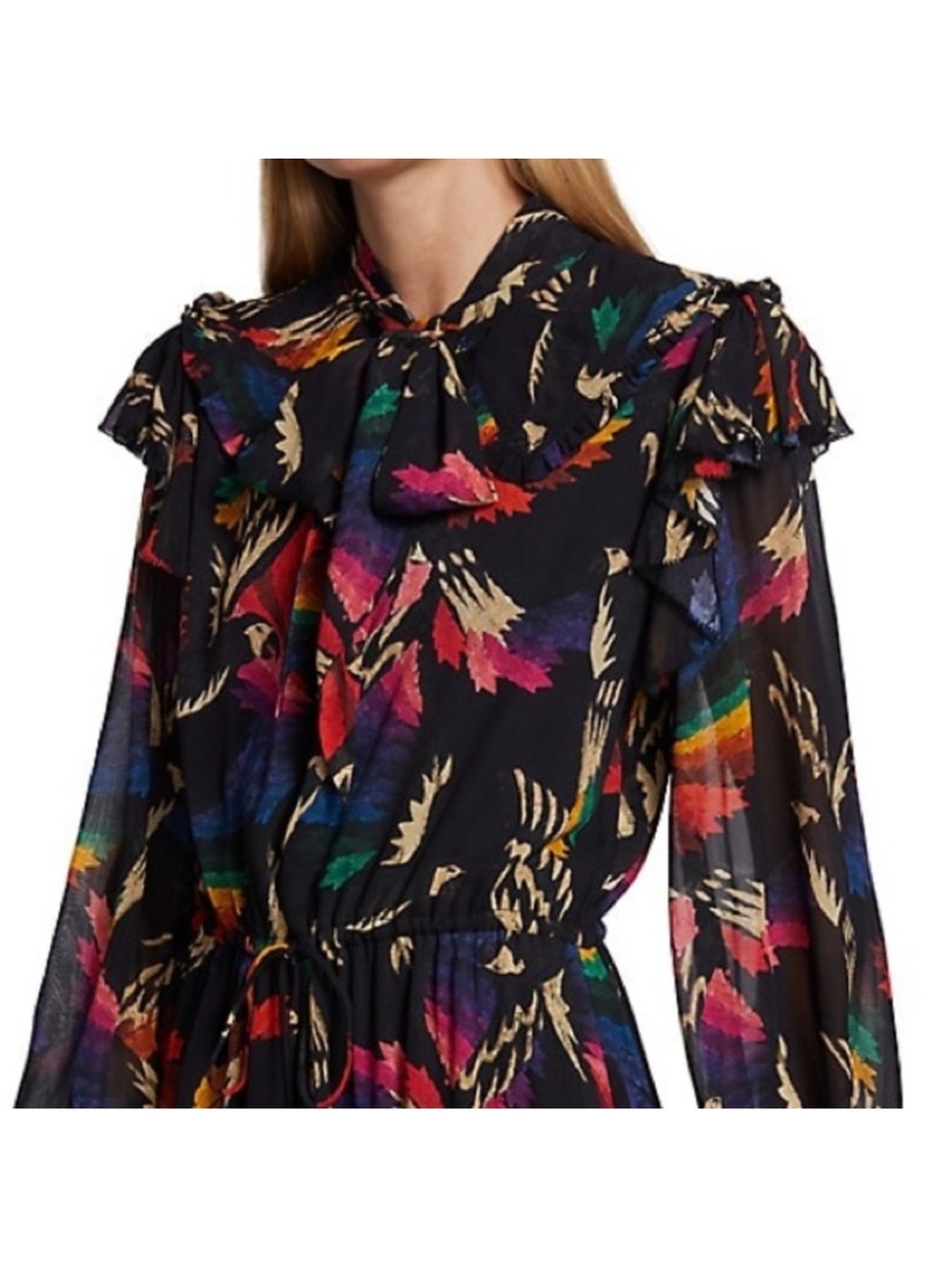 NWT FARM Rio Black Macaws Flight Ankle Midi Dress XL - Picture 9 of 11
